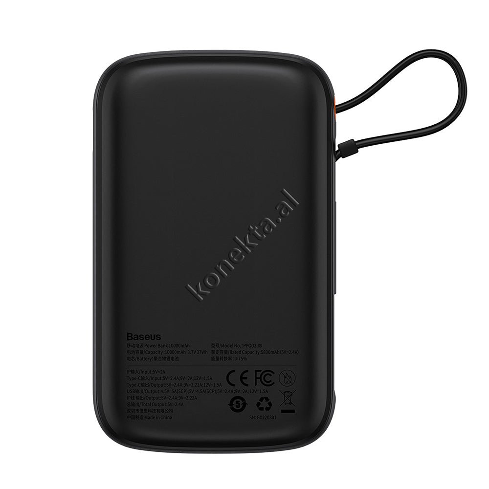 Baseus 20W 10000mAh External Battery, Black, With 2 Ports and Lightning Cable - Thumbnail 8