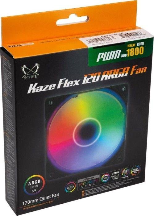 Scythe Kaze Flex 120 Fan, ARGB, PWM, 1800rpm, 120 mm - Thumbnail 7