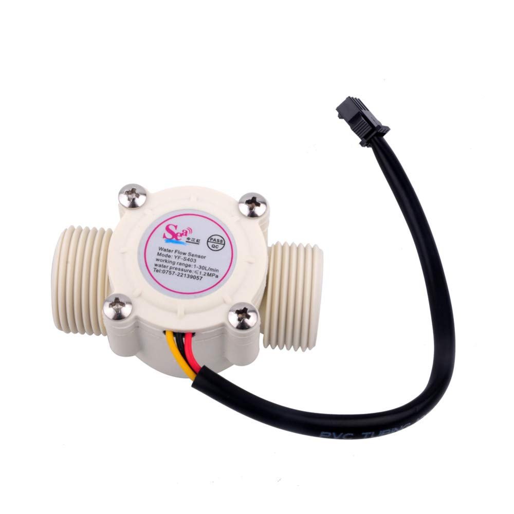 YF-S201 Water Flow Meter Sensor, White - Image 1