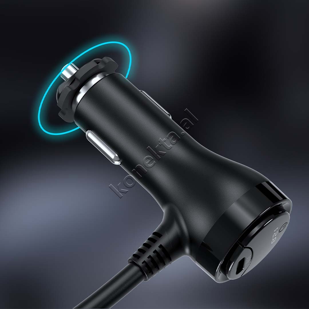 Choetech Car Charger, 200W, 2x Type-C, 1x USB - Thumbnail 7