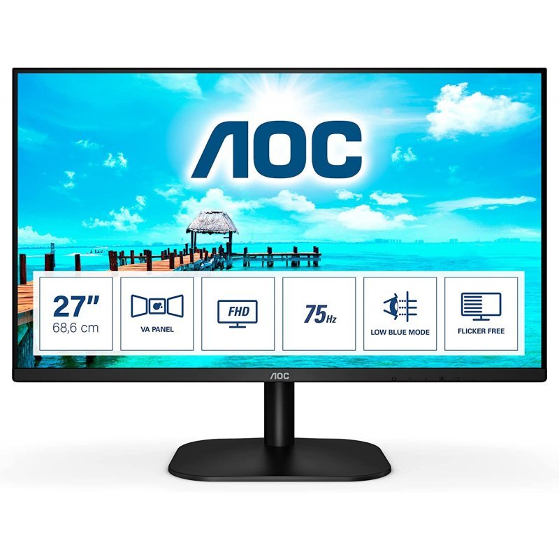 AOC 27B2DM Monitor, 27" FHD 1920x1080, 75Hz - Thumbnail 3