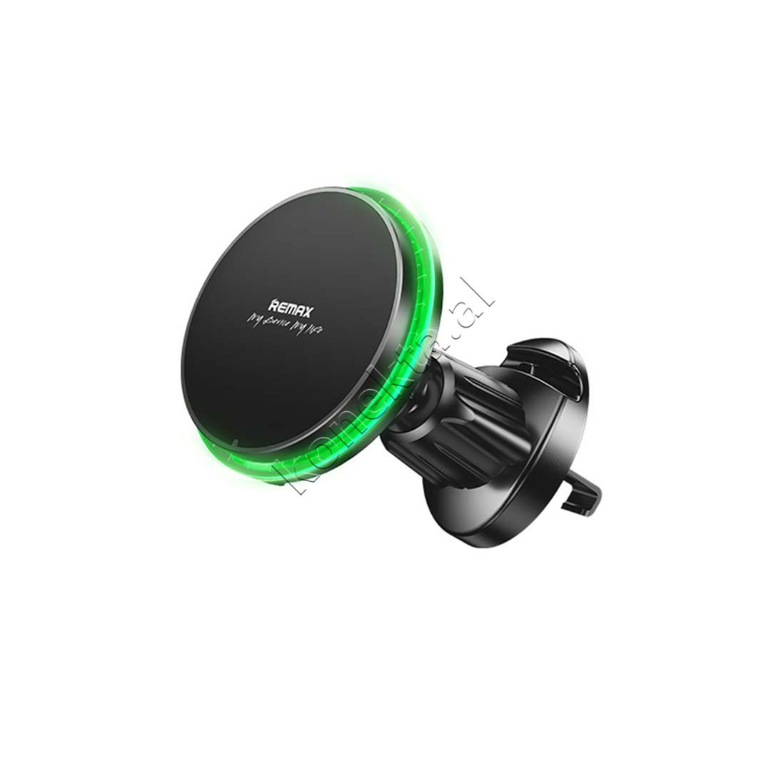 Remax Wireless Charger and Car Phone Holder, Black - Image 1