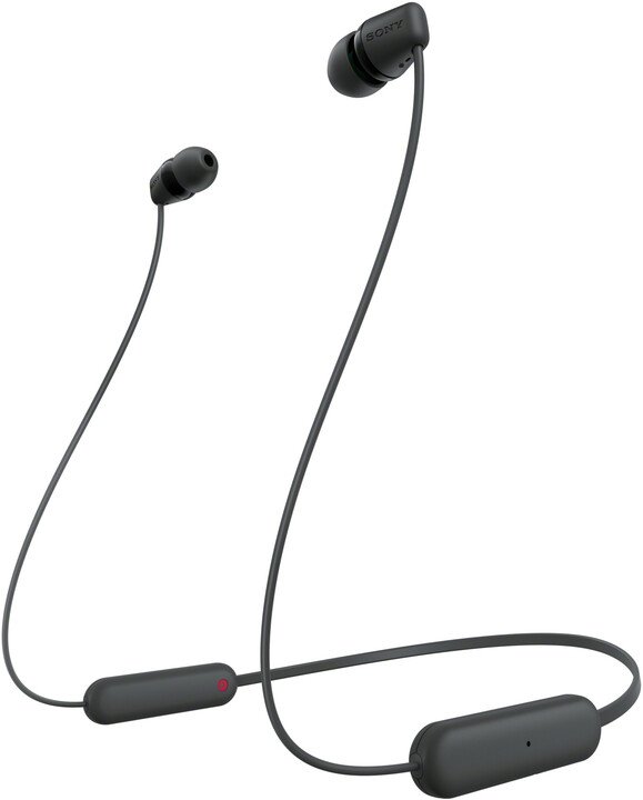 Sony WI-C100 Earbuds, Black - Image 1