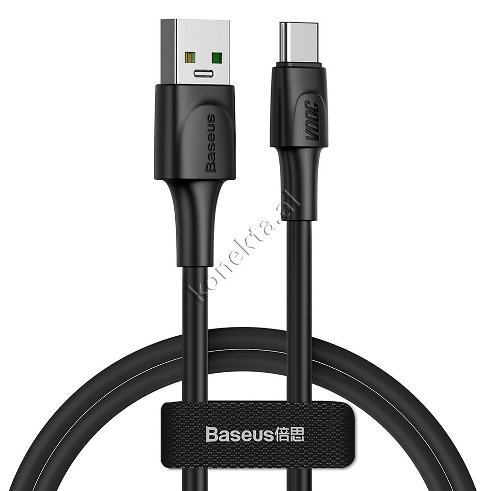 Baseus USB Cable, 1m, Black, Fast Charge 5A - Image 1