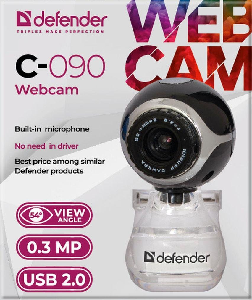 Defender C-090 Webcam, Black/Silver - Thumbnail 5