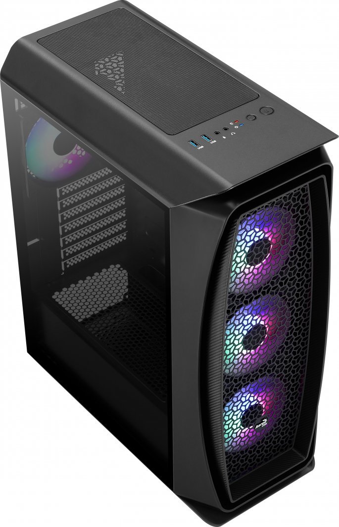 Aerocool Aero One Frost Case, Black, Midi Tower - Thumbnail 3