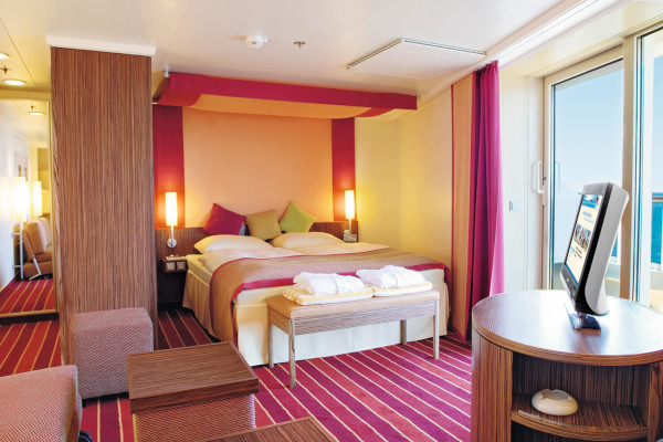 Junior Suite con balcone a bordo di AIDAdiva