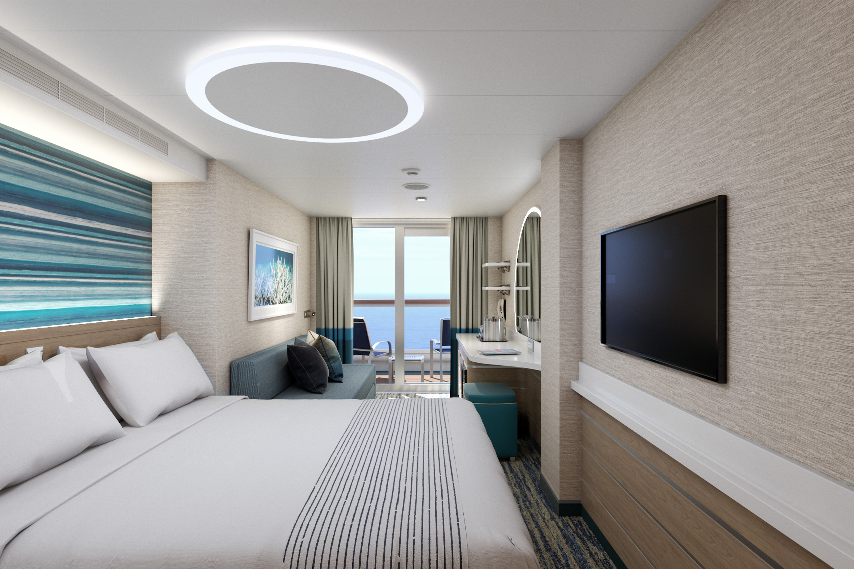 Large Balcony Stateroom with aft view