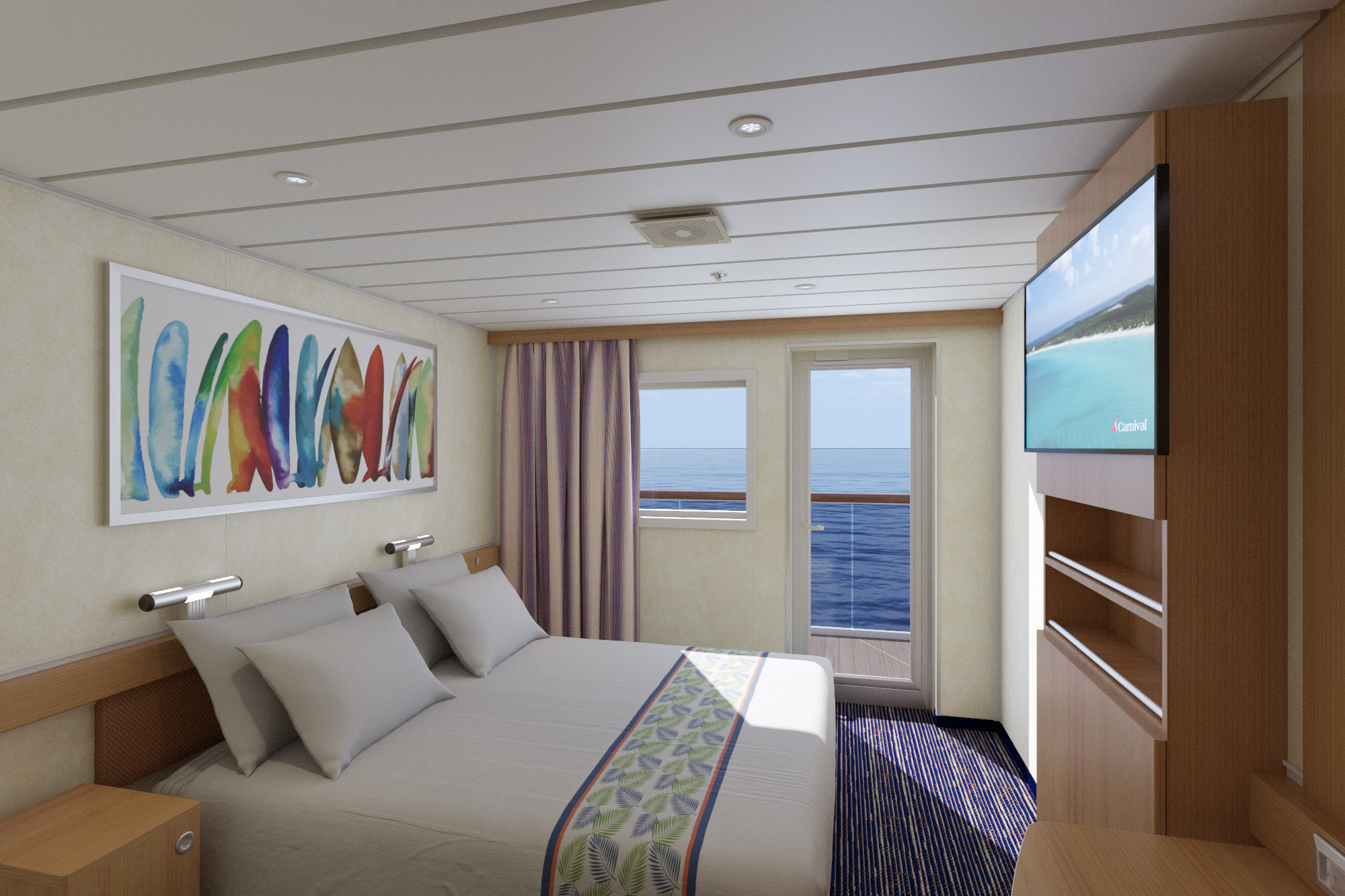 Large Balcony Stateroom with aft view