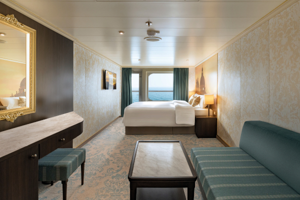 Large Balcony Stateroom with aft view