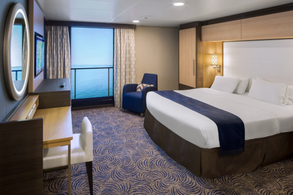 Interior cabin with virtual balcony connected