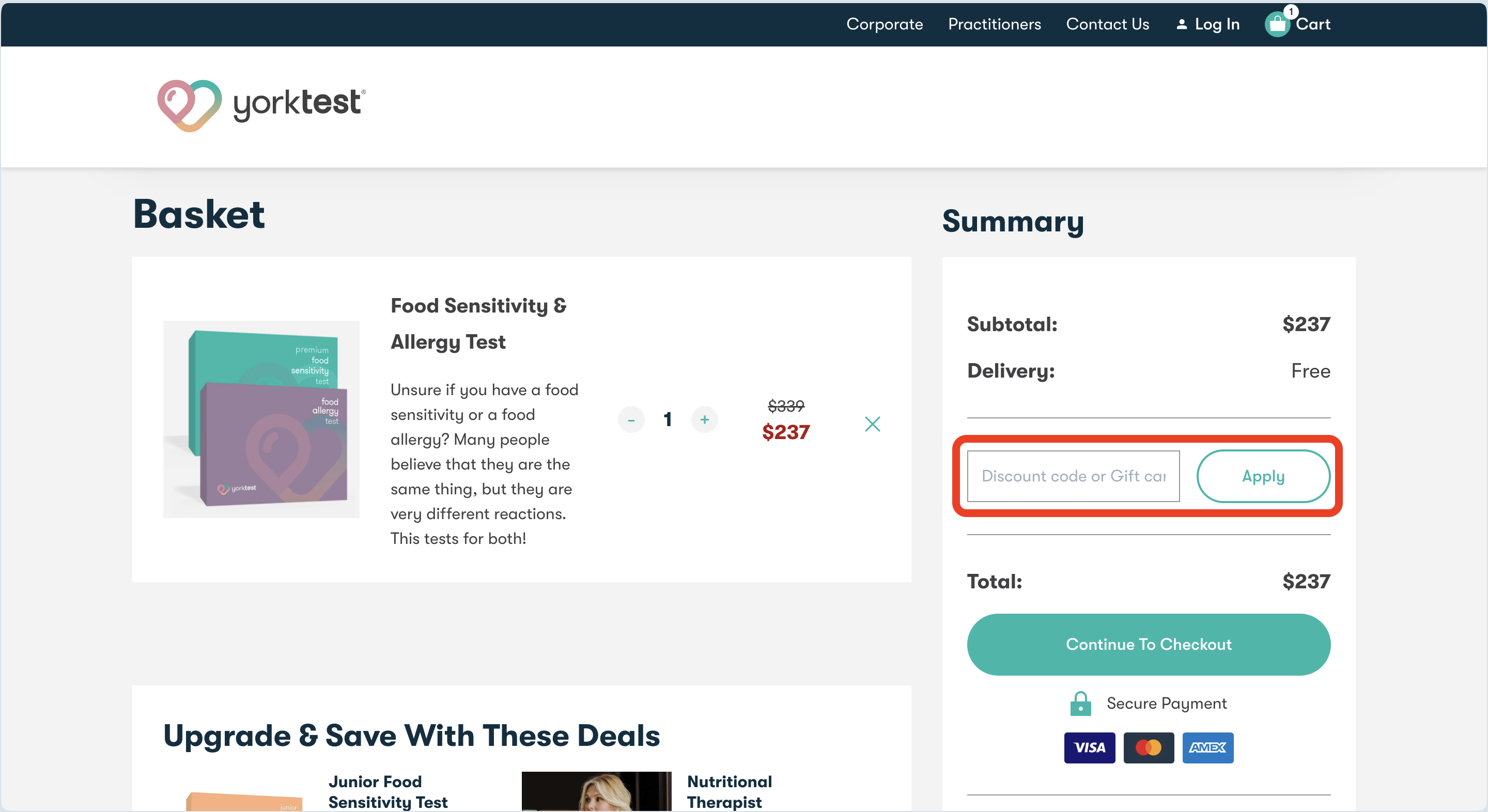 YorkTest Discount Code Example
