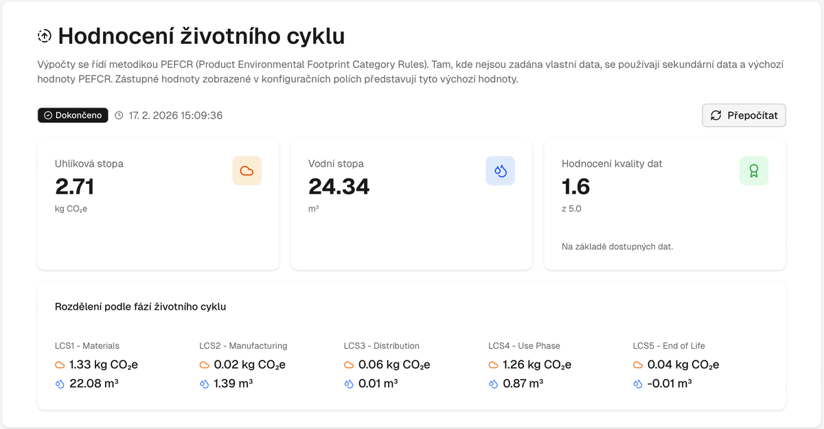 Hodnocení životního cyklu - PEFCR screening bavlněného trička