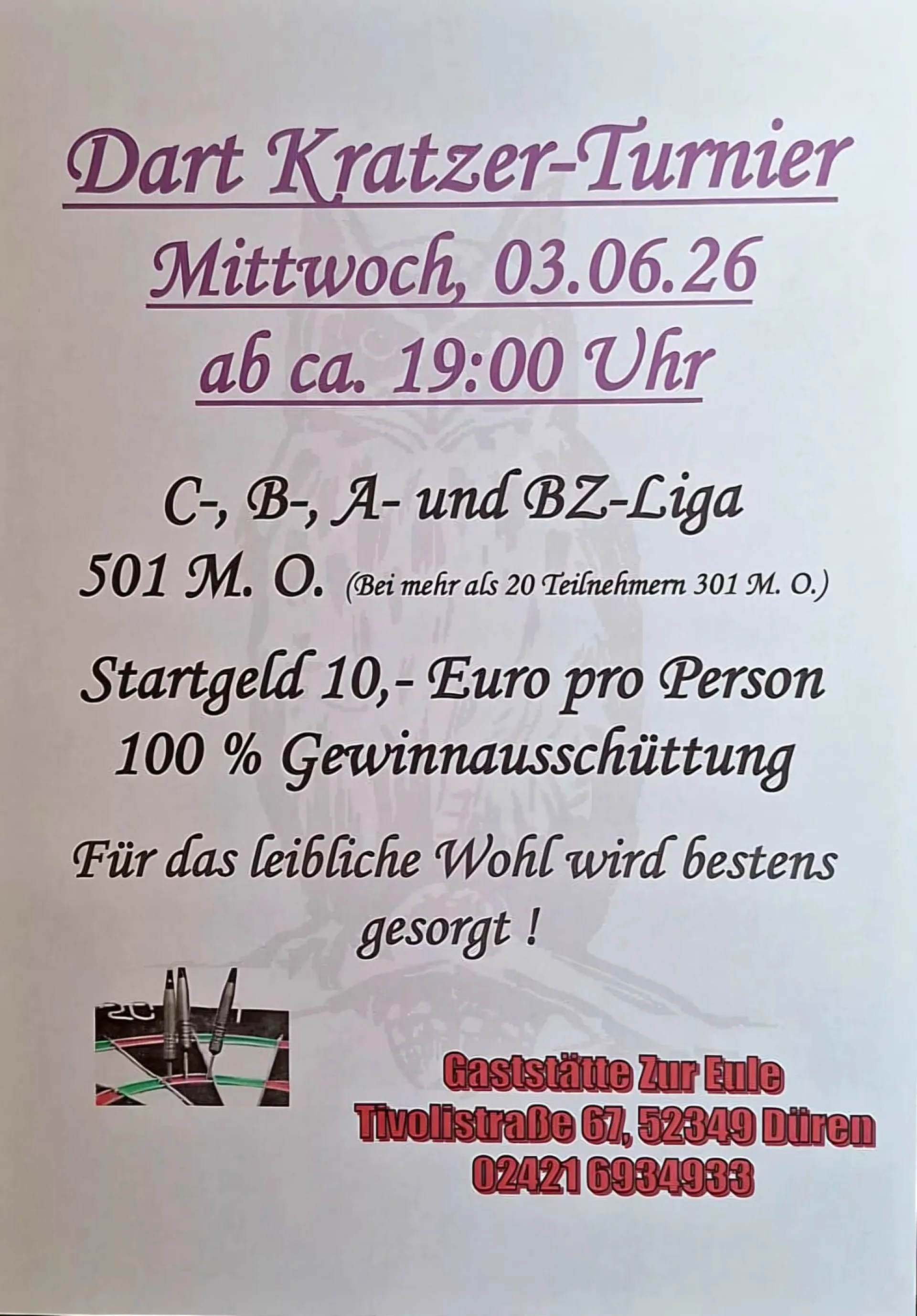 Dart Kratzer-Turnier