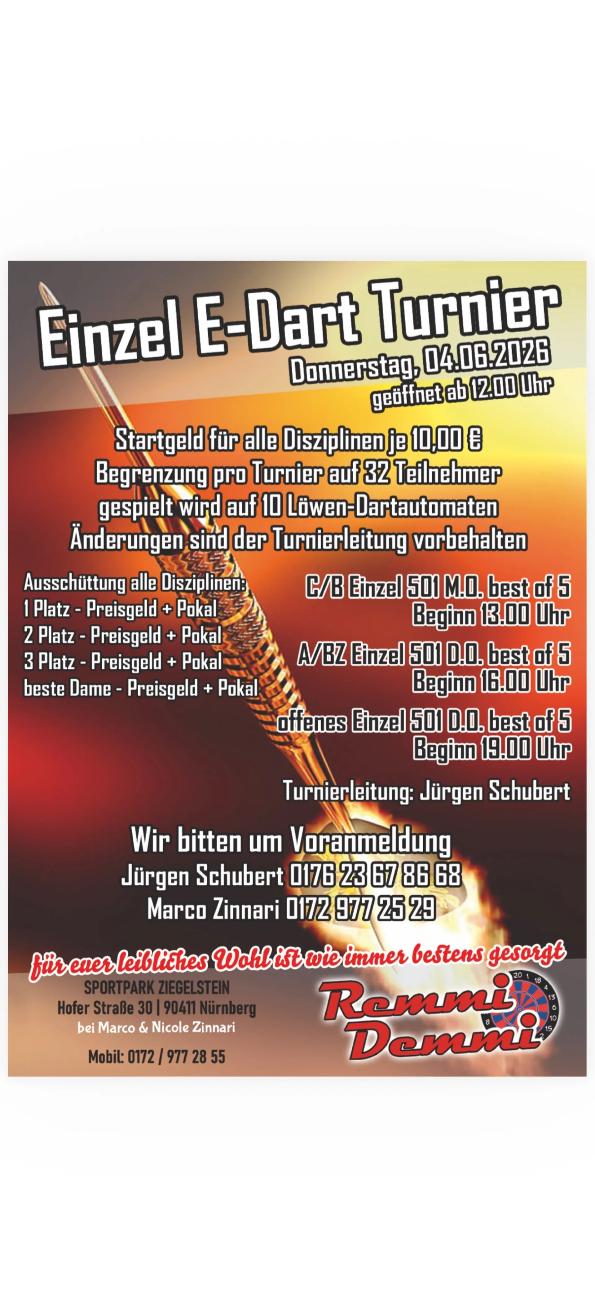 Einzel E-Dart Turnier