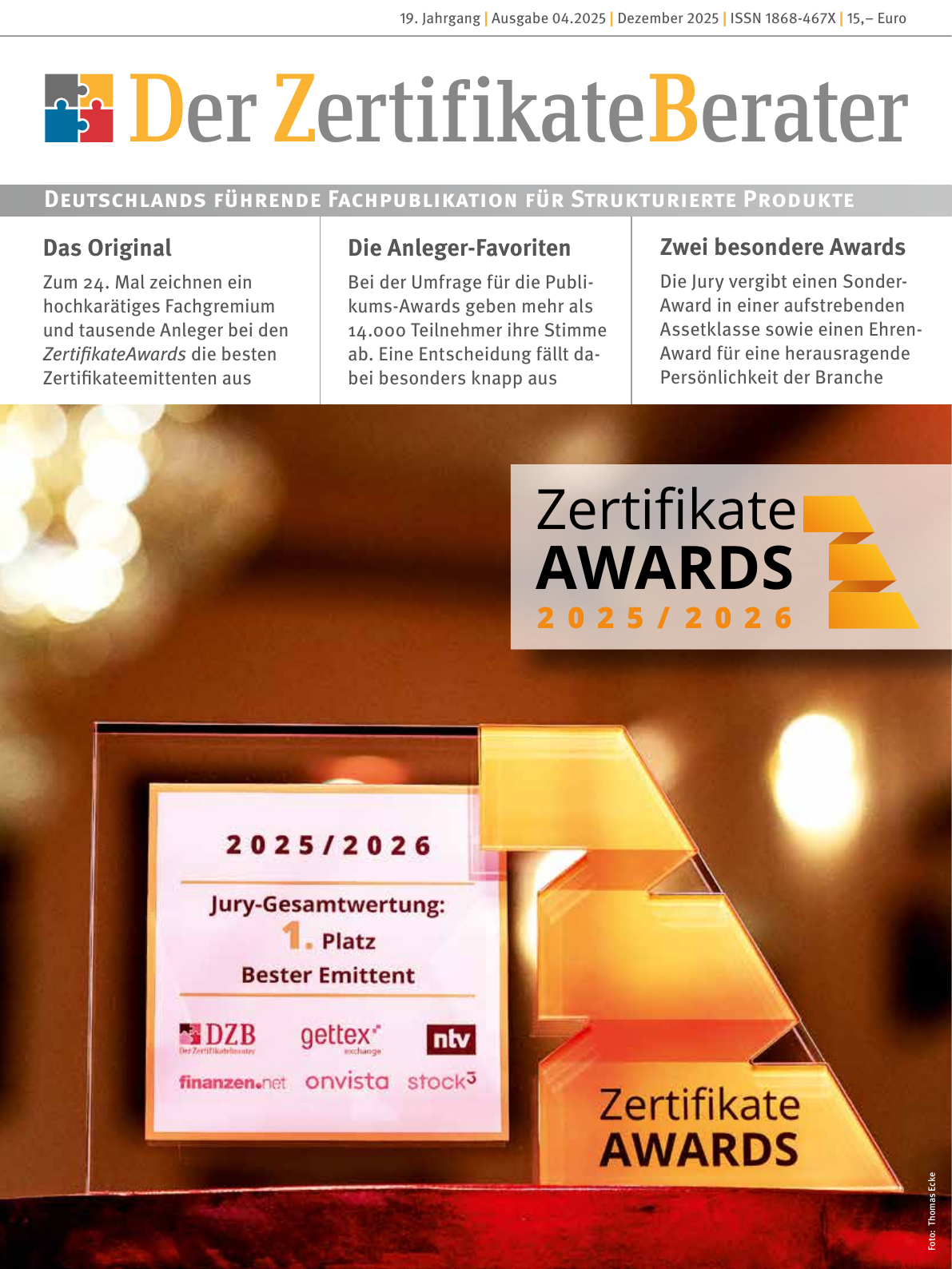 Sonderausgabe zu den 24. ZertifikateAwards