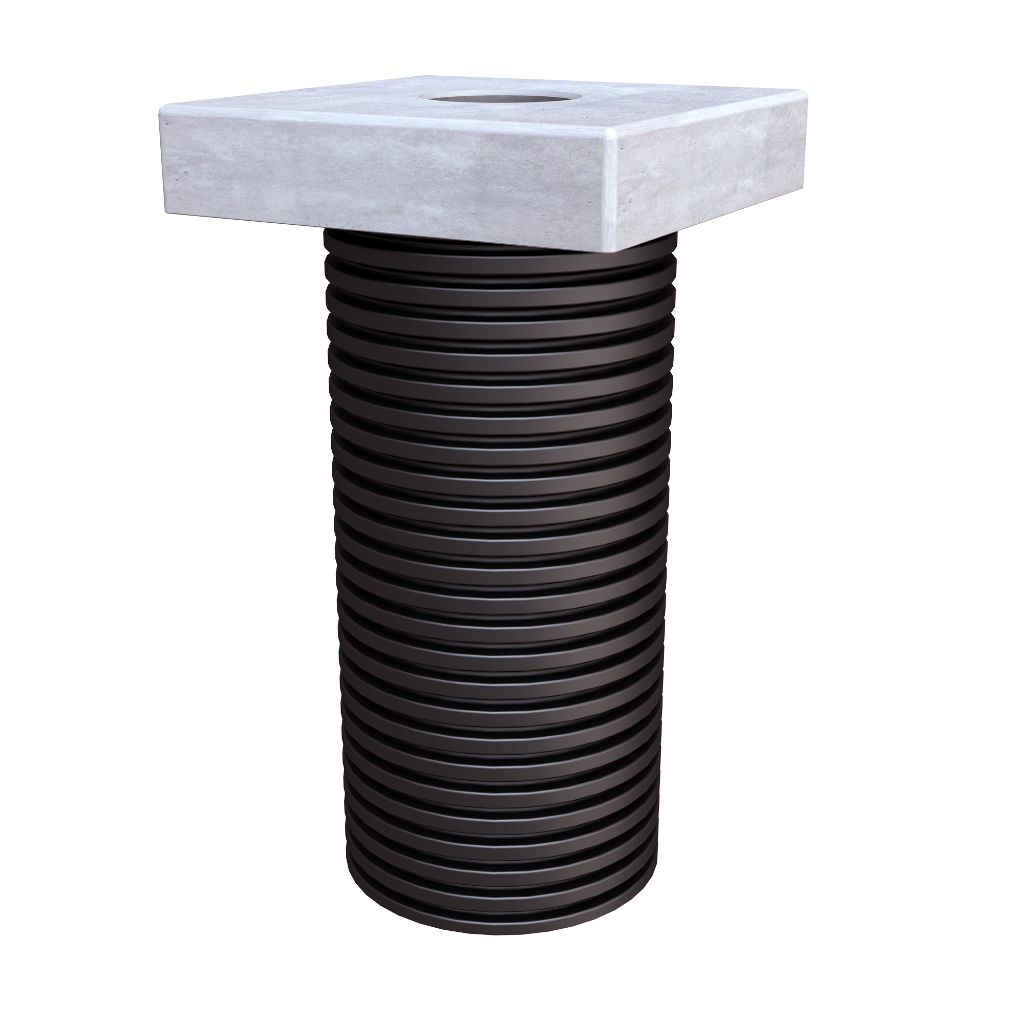 Universelles Ladesäulenfundament Hauff ULF 380 mit Polymerbeton-Fundamentplatte und DN250 Leerrohr zur Installation von Ladesäulen und Ladestelen