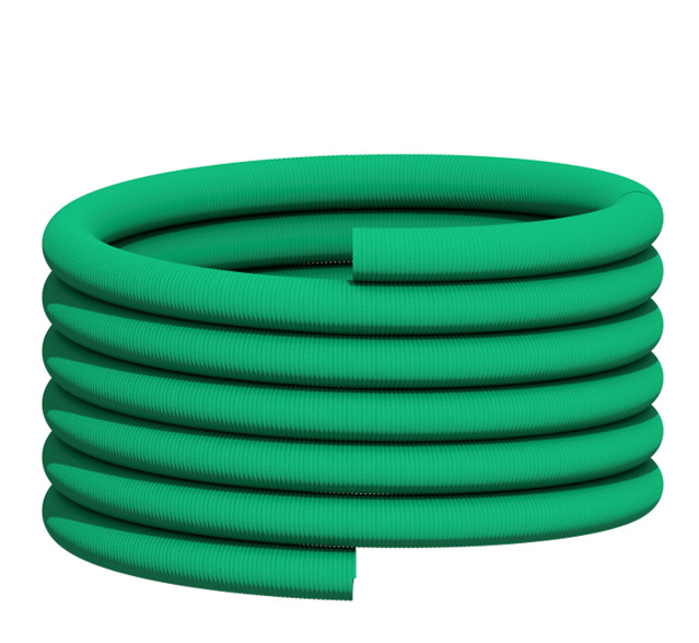 Grünes PE-Wellrohr DN75 zur Verlängerung des ETGAR Leerrohrsystems für Hausausführungen im Garten- und Außenbereich