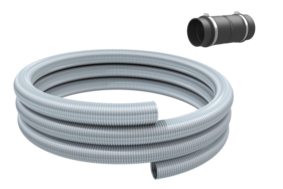 Hauff-Spiralschlauch-inkl-Rohranschluss_Set Hauff Schlauch-Verlängerungsset (mit Manschette)