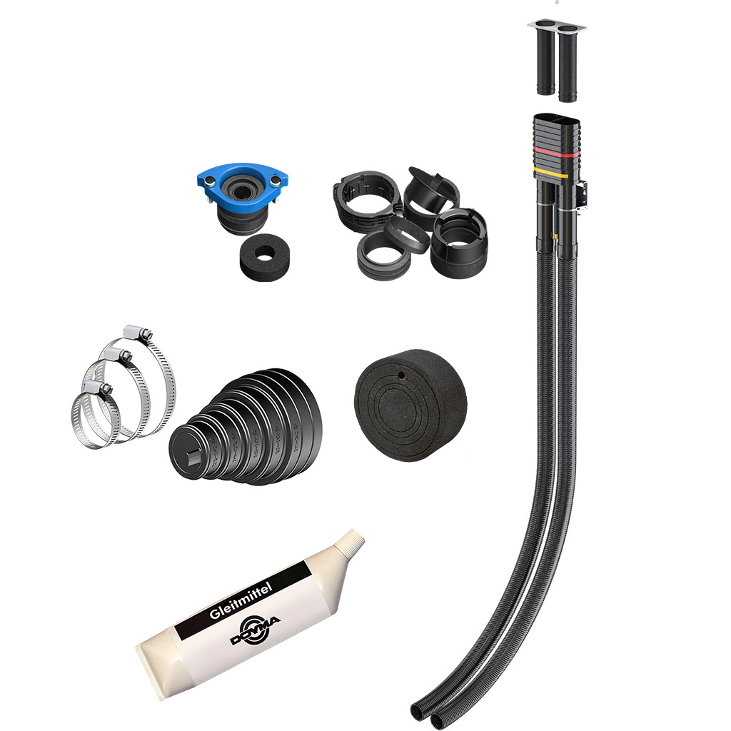 DOYMA 2-Spartenhauseinführung Basic R2 für nichtunterkellerte Gebäude Strom & Gas 15 m - 15 Meter