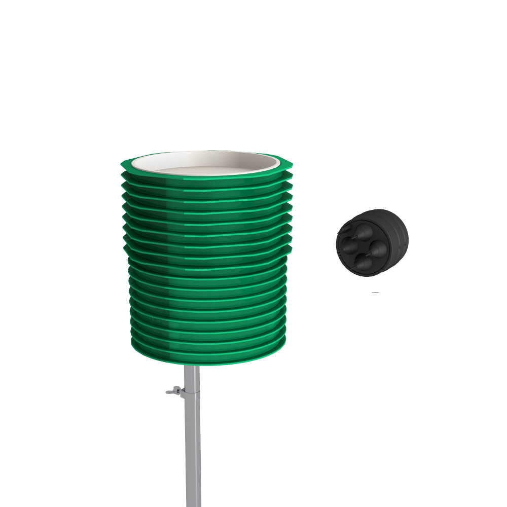 ETGAR Fundamentbox zur Installation von Strom- und Kommunikationsanschlüssen im Garten mit grünem Fundamentrohr und verschlossenem Anschlussgehäuse