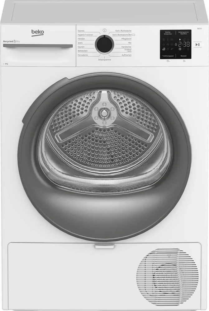 Beko BM3T38210W1 sušilica rublja s toplinskom pumpom 8 kg, razred E, 15 programa, higijensko sušenje, bijela
