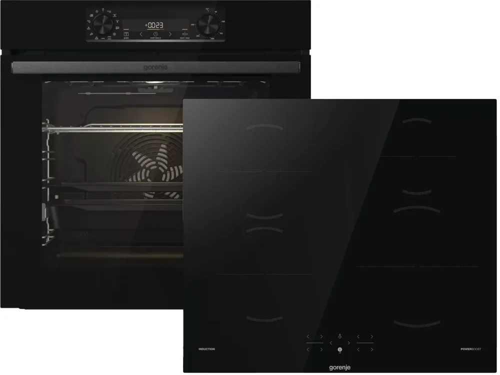 Gorenje Black Induction Set 2 – ugradbena pećnica BOS6737E06BG + indukcijska ploča GI6401BSC