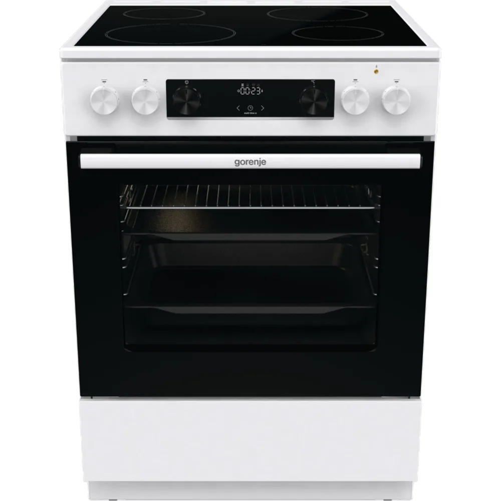 Gorenje GEC6C40WD samostojeći električni štednjak 60 cm, staklokeramička ploča, pećnica 71 l, AquaClean, bijeli