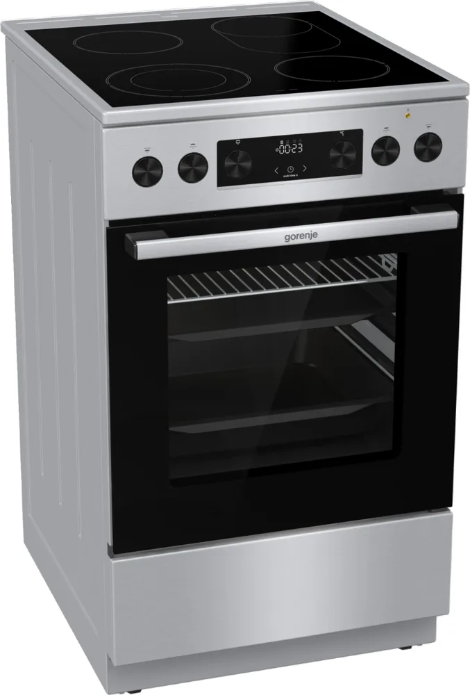 Gorenje GECS5C70XPA električni štednjak 50 cm, staklokeramička ploča, pećnica 70 l, AirFry, inox