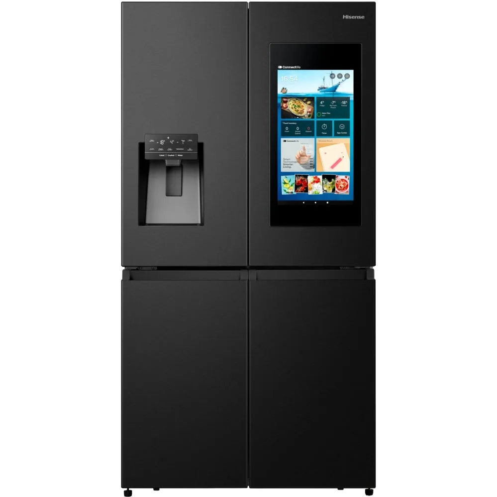 Hisense RQ760N4IFE Multi-Door (Cross Door) hladnjak sa zamrzivačem, 577 L, No Frost, Wi-Fi, dozator vode i leda, crni