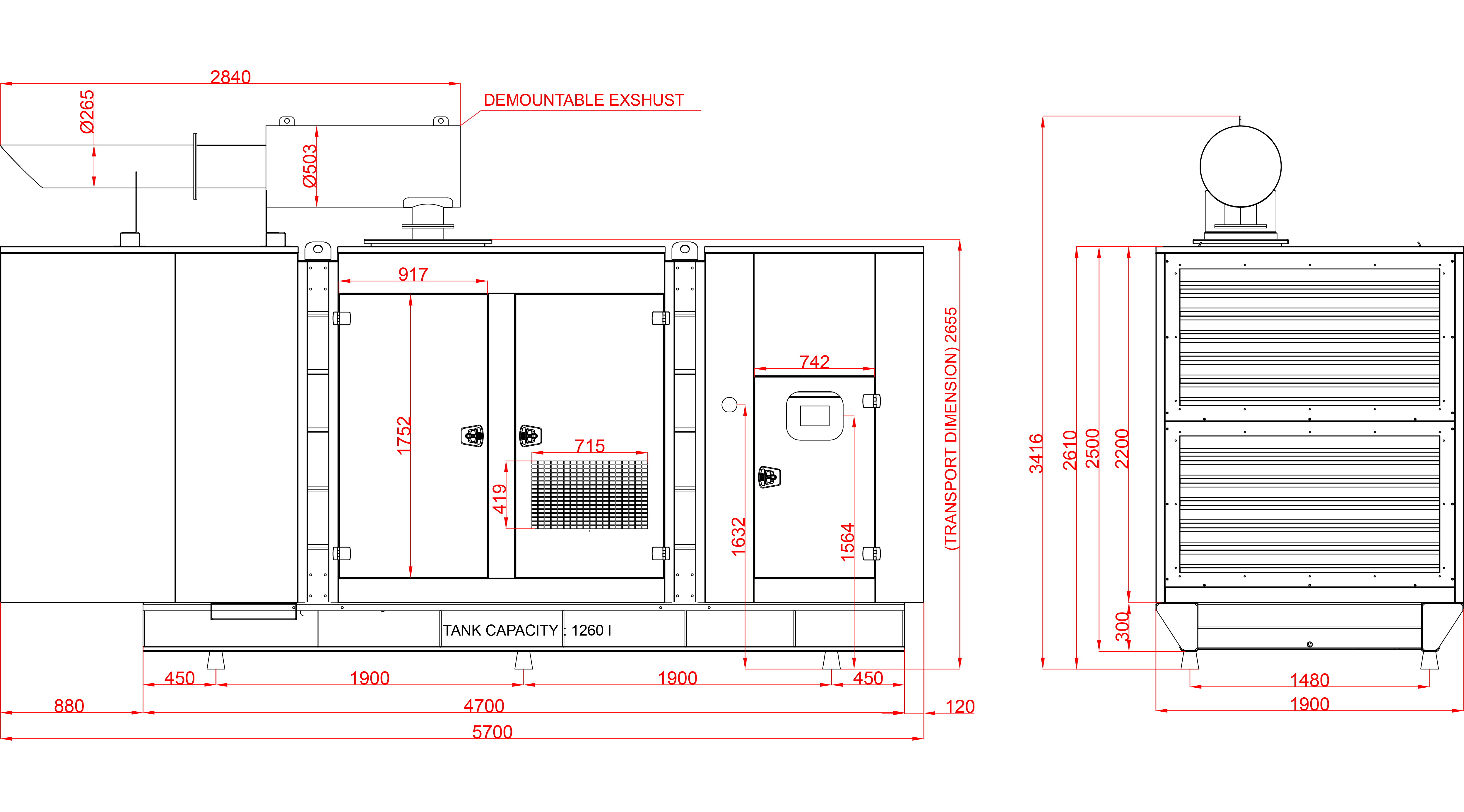Дизелов Генератор 715 kVA, КJ POWER модел KJB-715 3