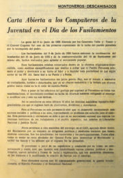 thumbnail of 1972. Carta Abierta de Montoneros y Descamisados