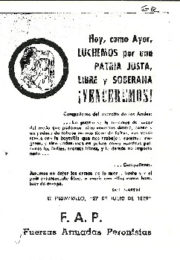thumbnail of Hoy como ayer luchemos por una patria libre justa y soberana