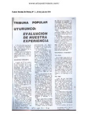 thumbnail of Uturunco. Evaluacion historica