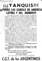 thumbnail of 1973. Yanquis. Fuera las garras de AL. CGTA