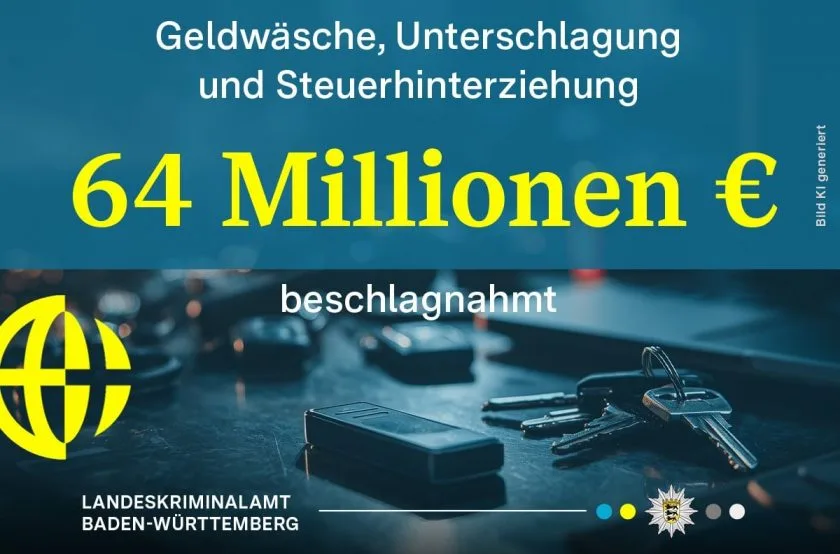 64 Millionen Euro in Kryptowährungen beschlagnahmt – Verdacht auf Geldwäsche und Steuerhinterziehung