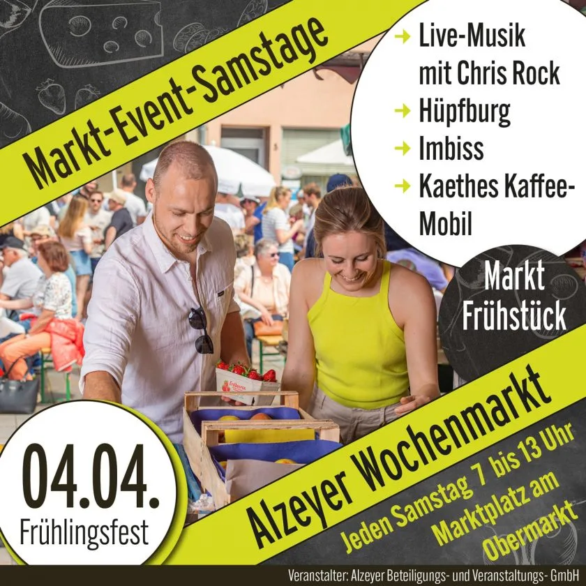Frühlingserwachen in Alzey: Wochenmarkt startet mit Frühlingsfest und Marktfrühstück