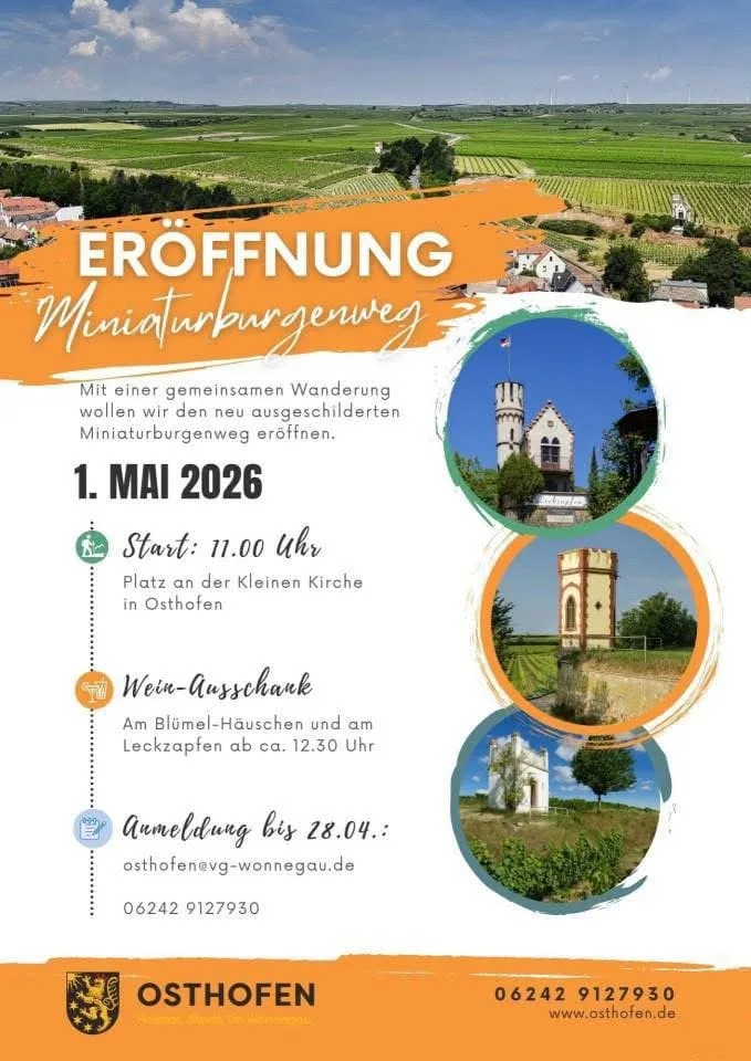 Neuer Miniaturburgenweg in Osthofen eröffnet – Wandern mit Wein und Aussicht