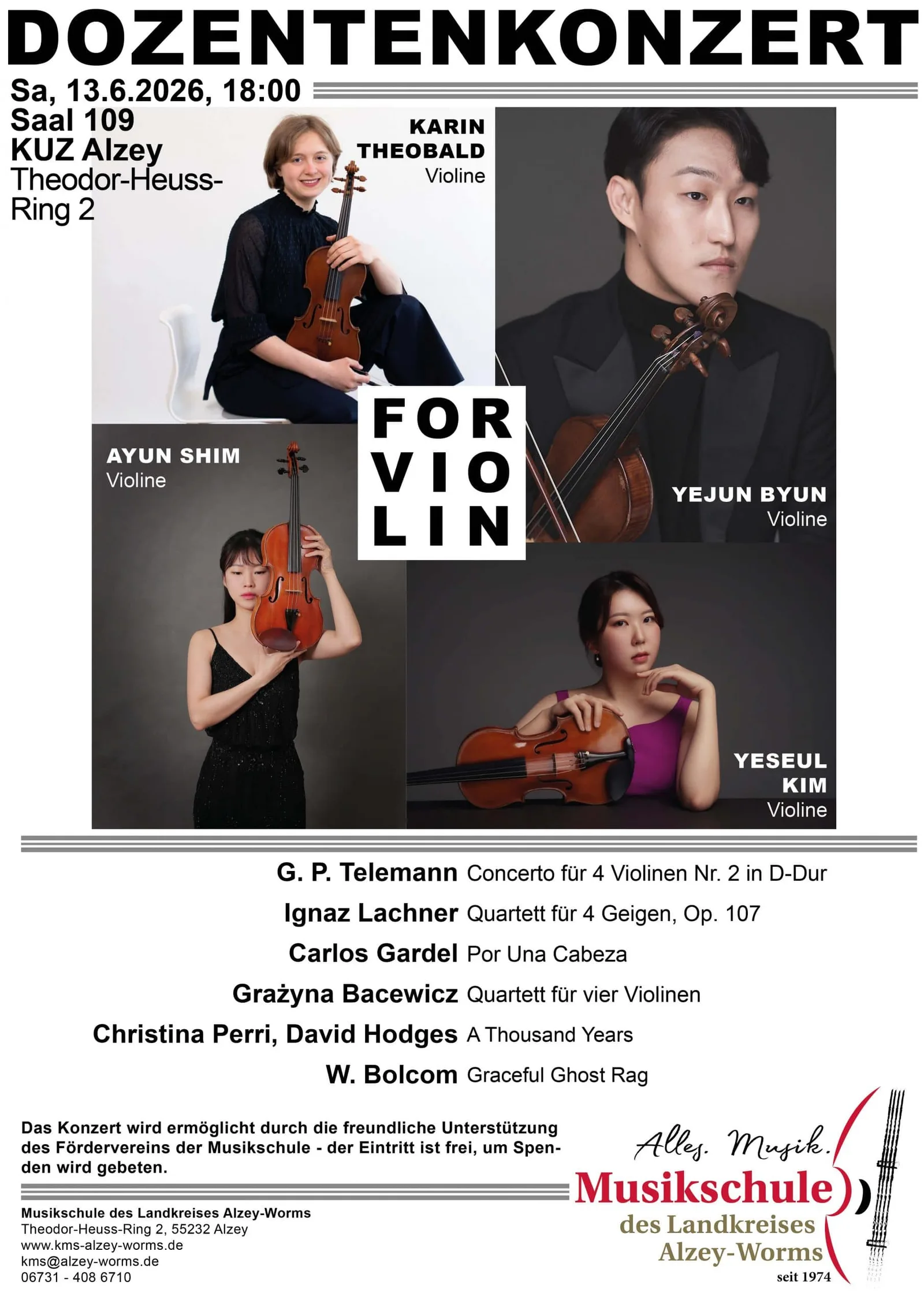 Plakat For Violin Ayun Shim neu 2