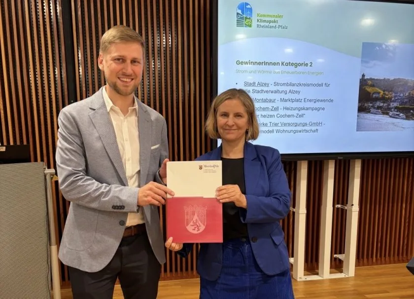 Alzey überzeugt beim Landes-Klimawettbewerb: Preis für innovatives Strombilanzkreismodell