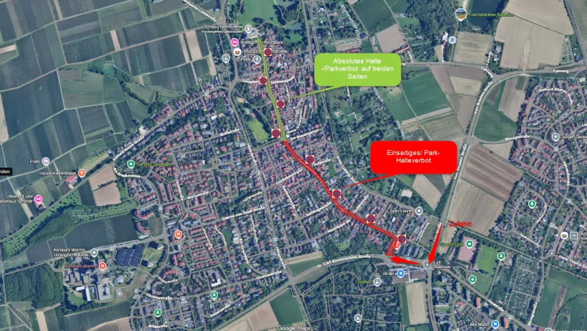 Pellet-Tanks für Schloss Herrnsheim: Halteverbote im Ortskern am 30. und 31. Juli