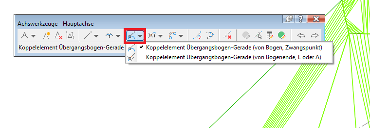 Dropdown Element 3: Koppelelement Übergangsbogen-Gerade