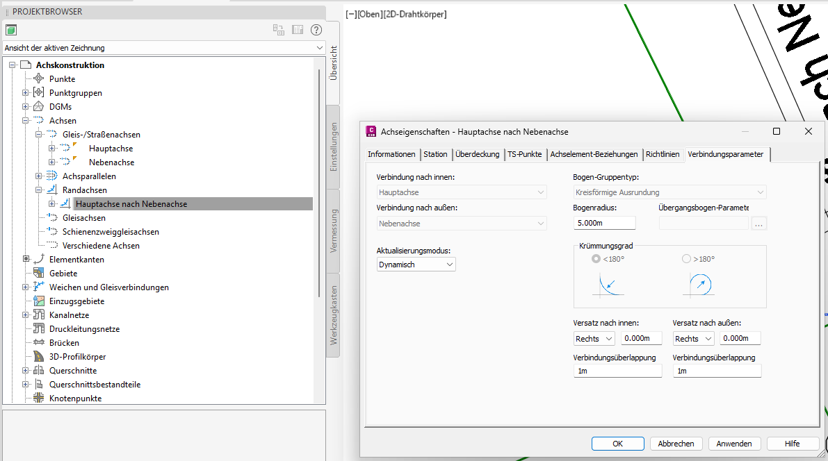 Randachse Parameter im Detail