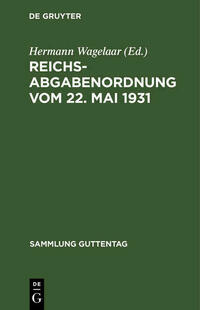 Reichsabgabenordnung vom 22. Mai 1931