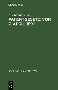 Patentgesetz vom 7. April 1891