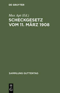 Scheckgesetz vom 11. März 1908