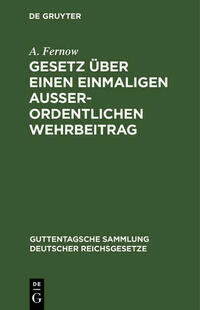 Gesetz über einen einmaligen außerordentlichen Wehrbeitrag