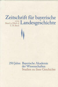 Zeitschrift für bayerische Landesgeschichte Band 72 Heft 2/2009