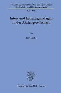 Inter- und Intraorganklagen in der Aktiengesellschaft.