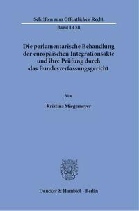 Die parlamentarische Behandlung der europäischen Integrationsakte und ihre Prüfung durch das Bundesverfassungsgericht.